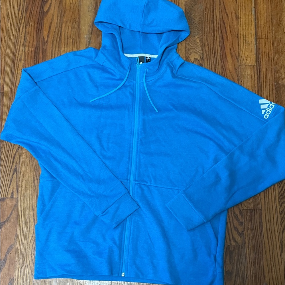 Adidas Men's Vibrant Blue Zip-Up Sweater
